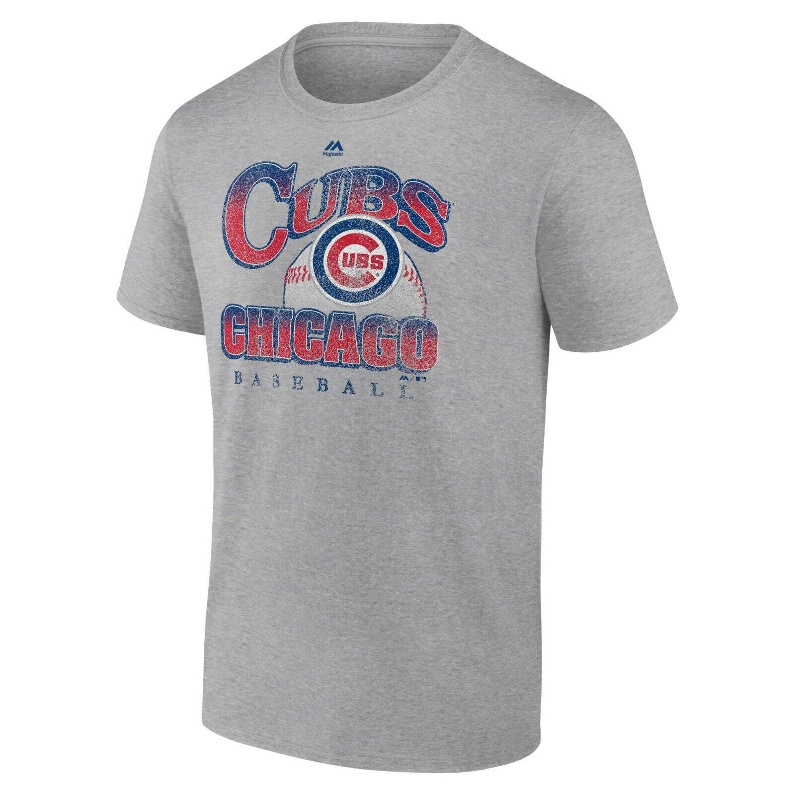 Primary image for Chicago Cubs Baseball Heather Gray TShirt Majestic MLB Mens Size XL NEW