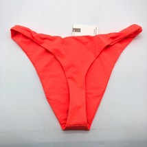 Good American Better Cheeky Bikini Bottom Stretch High Waist Neon Orange 4 US XL - £22.74 GBP
