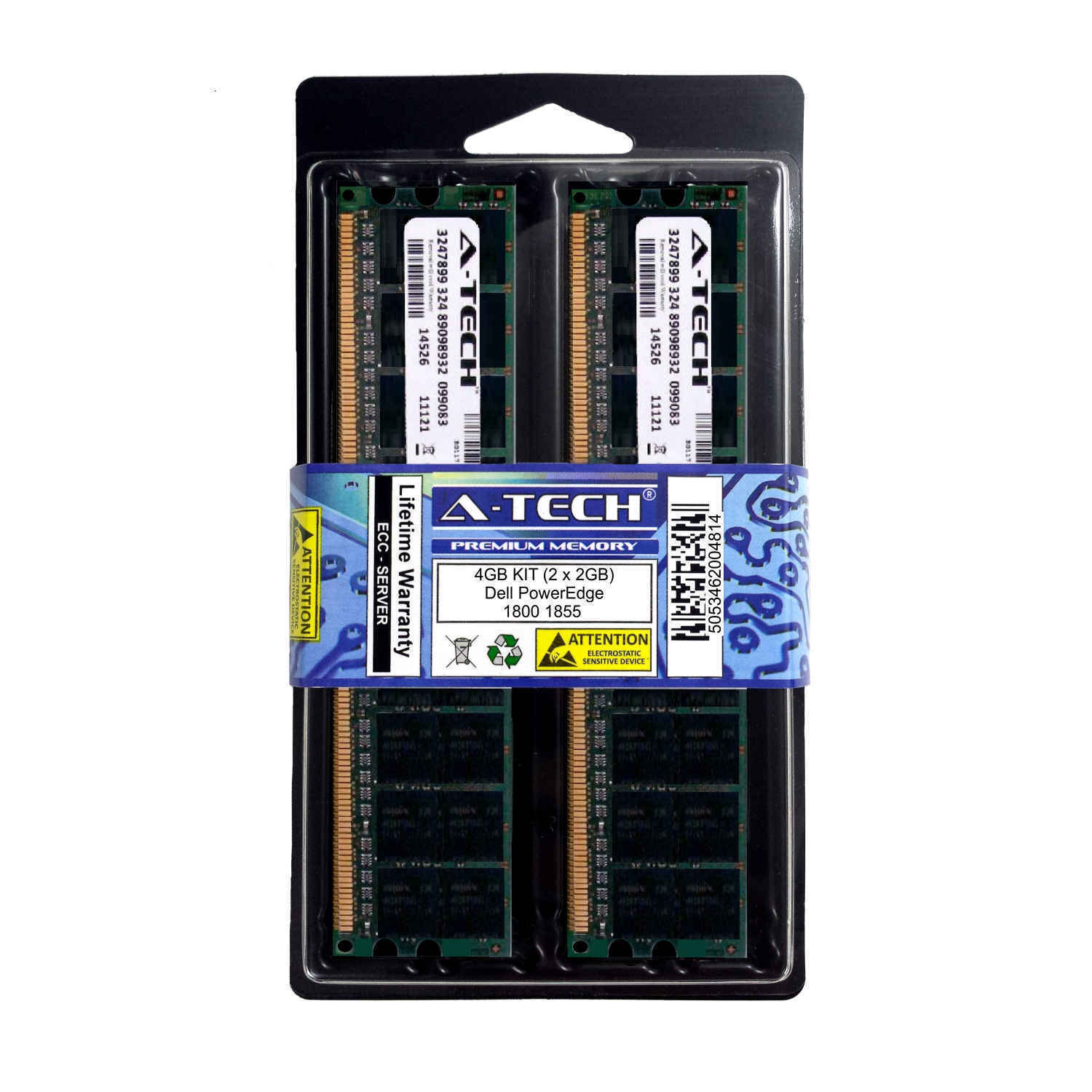 Primary image for 4Gb Kit 2 X 2Gb Dell Poweredge 1800 1855 2800 2850 2970 Sc1425 Server Memory Ram
