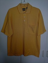 St. John&#39;s Bay QUICK-DRY Mens Ss Yellow Polo SHIRT-M-POLYESTER/COTTON-NWOT-SOFT - £6.26 GBP