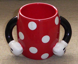 Walt Disney Galerie Minnie Mouse Body Polka Dot Dress Arms Handle Coffee Mug Cup - £15.81 GBP