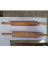 Set of 2 Vintage Wooden Rolling Pins Kitchen 18&quot; &amp; 18-1/2&quot; Craft Projects  - €10,45 EUR