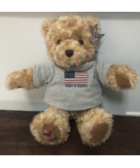 NWT Vintage 2000 GUND Stars &amp; Stripes Plush 15&quot; Wish Bear Toy - $29.65
