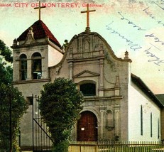 Vtg Cartolina 1910 City Of Monterey California - San Carlos Missione - £5.30 GBP