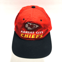 Vtg Kansas City Chiefs SnapBack Red/Blk Logo New Era Team NFL Football 90s Hat - £33.94 GBP
