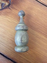 Vtg Antique Wood Distressed Gold Painted Finial Decorative Top Pull Knob 7.5cm - £29.56 GBP