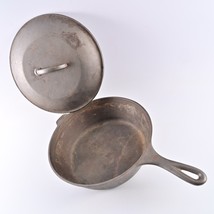 Vintage Three Notch Lodge Cast Iron Chicken Fryer Pan w/ Lid # 8 CF D 8CFD 8D !! - £41.19 GBP