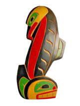 Killer Whale Wood Carving Matilpi Kwakiutl Native North American Indian PNW - £144.40 GBP