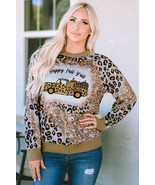 Leopard Tie Dyed Pumpkin Truck Graphic Long Sleeve Top - $370.06 MXN