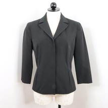 Jenne Maag Women&#39;s M Black Polyester Lined Fitted Snap-Up Blazer Jacket - £12.55 GBP