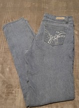 Arco iris Jeans Womens Size 13 Gray Denim Straight Leg Bling Pockets - £7.84 GBP