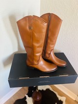 FRYE Marissa Medallion Inside Zip Tall Leather Boot, Western, Brown Size 7.5 NWT - £168.43 GBP