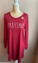 Rae Dunn Womens Mrs Claus Sleep Shirt Red  Long Sleeve Christmas Sz S - £23.92 GBP
