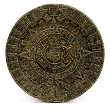 Vintage Crush Malachite Stone Aztec Mayan Calendar Green Wall Hanging  - £31.38 GBP