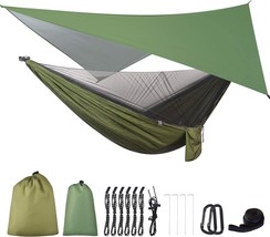 Camping Hammock From Firiner With Rain Fly Tarp And Mosquito Net Tent Tree - £42.81 GBP