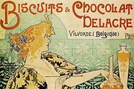 Biscuits &amp; Chocolate Delcare by Alphonse Mucha - Art Print - £17.32 GBP+