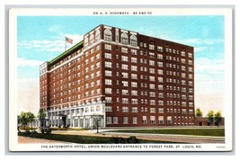 Gatesworth Hotel St Louis Missouri MO UNP Linen Postcard V18 - £2.10 GBP