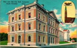 Columbia South Carolina SC New and Old City Hall UNP Unused Linen Postcard Q17 - $5.89