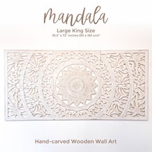 Large KING SIZE Distressed White Bohemian Boho Style Decorative Headboar... - $649.90