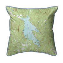 Betsy Drake Newfound Lake, NH Nautical Map Small Corded Indoor Outdoor Pillow - £39.46 GBP