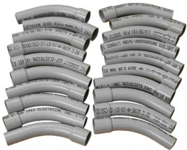 Lot of (20) 1&quot; Inch PVC Electrical Conduit Elbow Sched 40 - 45 Degree w/... - £25.03 GBP