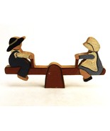 Abstract Amish Kids on Seesaw, Cutout Figurine, Wall or Shelf, Hand Pain... - $9.75