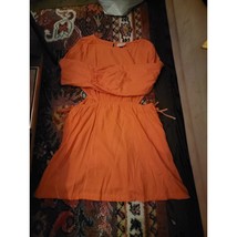 Universal Thread Orange Puff Sleeve Cut-Out Midi Dress XL - $18.00