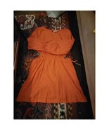 Universal Thread Orange Puff Sleeve Cut-Out Midi Dress XL - $328.76 MXN
