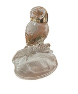 Vintage Lead Crystal Owl on Frosted Base Figurine Cristal d&#39;Arques Franc... - £12.16 GBP
