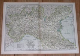 1897 Original Antique Map Of Northern Italy / Milan Turin Venice Lombardy Tyrol - £15.73 GBP