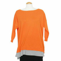 RALPH LAUREN Orange Cotton Modal Layered Look Sweater 1X - £39.37 GBP