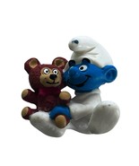 Smurfs D-78527 Baby Smurf with Teddy Bear PVC Figurine - Schleich, 1984 - $438.04 MXN