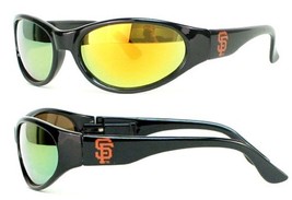 San Francisco Giants MLB Black Frame Full Wrap Sunglasses Gold UV Mirror... - £10.37 GBP