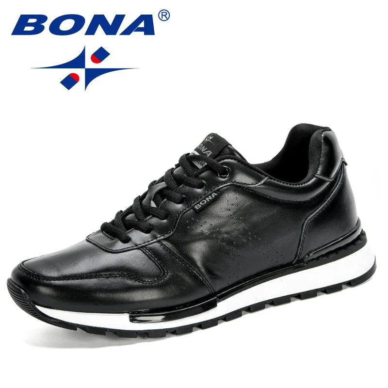 Best Sneakers BONA 2024 New Designers Popular Men  -up Full Grain Leather Men Ca - £67.01 GBP