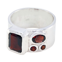 Bague en argent sterling 925 grenat bijoux bure pour cadeau de fiançailles US - £13.52 GBP