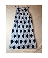 Talbot Dress Women Size 2 White Navy Blue Zip Back Sleeveless Knee Lengt... - £12.47 GBP