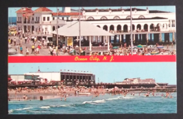 Crowded Beach Boardwalk Ocean City New Jersey Split View NJ UNP Postcard 1970s b - £6.18 GBP