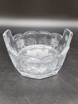 Etched Glass Dish/ Bowl Clear with Insert and Raised Handles. Excellent ... - $17.67