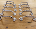 10 Handles Drawer Pulls Cast Iron Cabinet Handle Distressed White Charcu... - $24.99