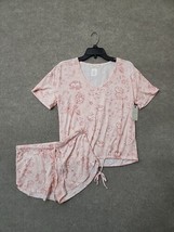 Lucky Brand Short Sleep Set Womens S Pink Floral Pajama Soft Lounge NEW - £19.36 GBP