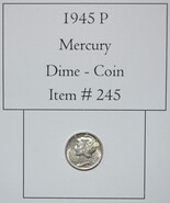 1945 P Mercury Dime, # 245, dimes, vintage coins - $15.50