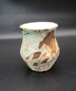 Vintage Nemadji ? Pottery USA Brown Creams Drips Swirls Small 3 3/4” Vase - $14.85