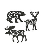 Set of 3 Cast Iron Lodge Design Kitchen Trivets Wall Hanging Art Deer Mo... - £33.35 GBP