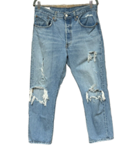 Levis Womens Big E Cropped High Rise Levis 30x26 Blue Distressed -  AC - $14.20