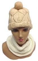 Alpakaandmore, Womens Set of Beanie Hat with Muffler Scarf 100% Baby Alpaca Wool - £50.84 GBP