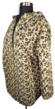 Women&#39;s XXXL-22 Leopard Print Sherpa Hooded Pullover Jacket, Pockets, NWT - $27.49