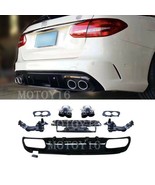 C43 Style Rear Diffuser &amp;Exhaust Tips for Mercedes C W205 AMG Bumper Sed... - £205.39 GBP