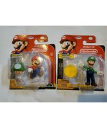 2019 Super Mario Jakks World of Nintendo 2.5&quot; Mario + Luigi w/ Mushroom ... - $18.77