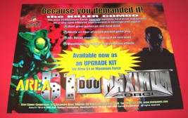 Area 51 Duo Maximum Force Arcade Flyer Original NOS Video Game Art Kille... - $15.30