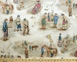 Old Fashioned Historical Vintage Sports Cotton Duck Fabric Print D162.18 - $9.97